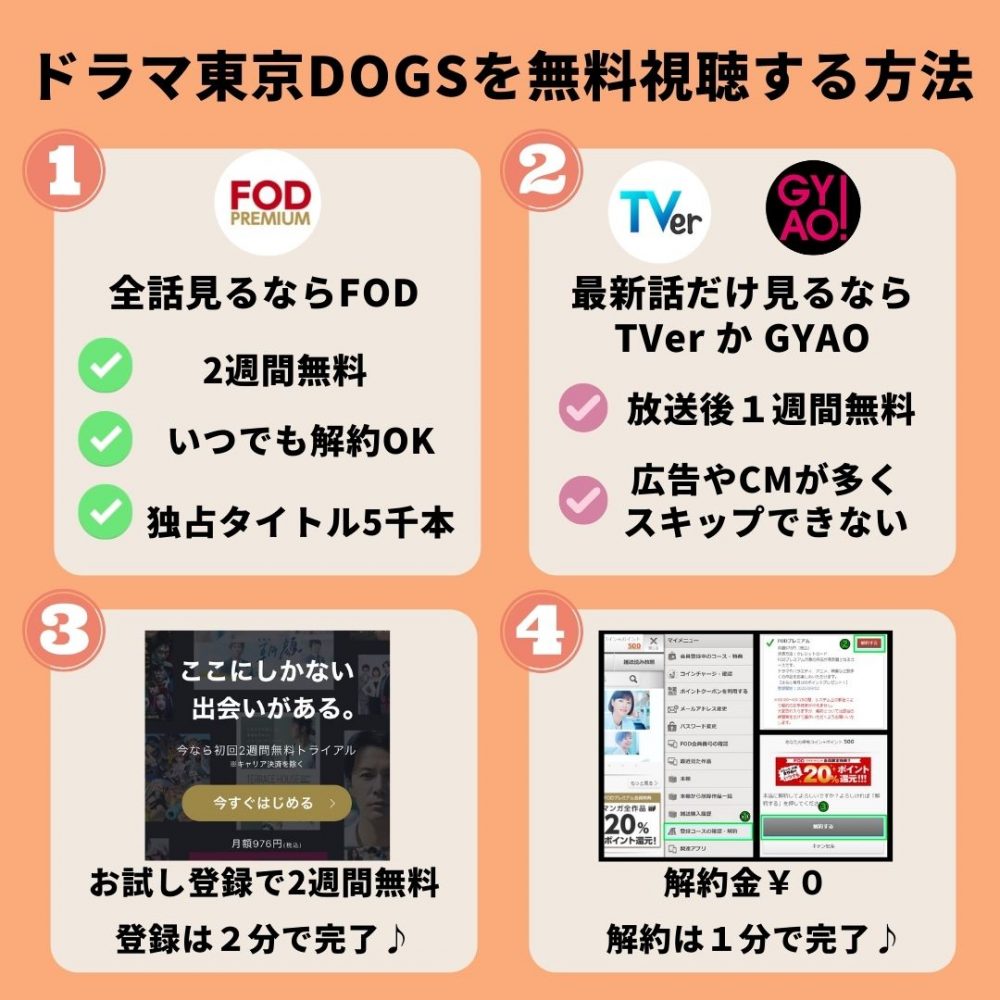 ドラマ東京DOGSを無料視聴