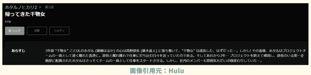 ドラマ ホタルノヒカリ2 無料配信動画 hulu