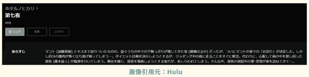 ドラマ ホタルノヒカリ 無料配信動画 hulu
