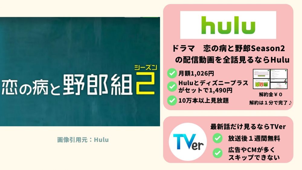 ドラマ 恋の病と野郎組2 無料配信動画 Hulu