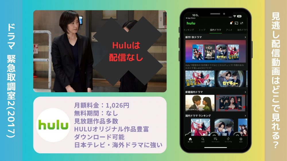 ドラマ 緊急取調室2(2017)配信Hulu無料視聴