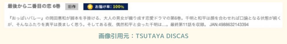 ドラマ最後から二番目の恋配信TSUTAYADISCAS無料視聴
