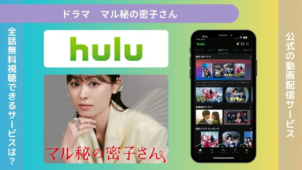 ドラマ マル秘の密子さん 配信 Hulu 無料視聴
