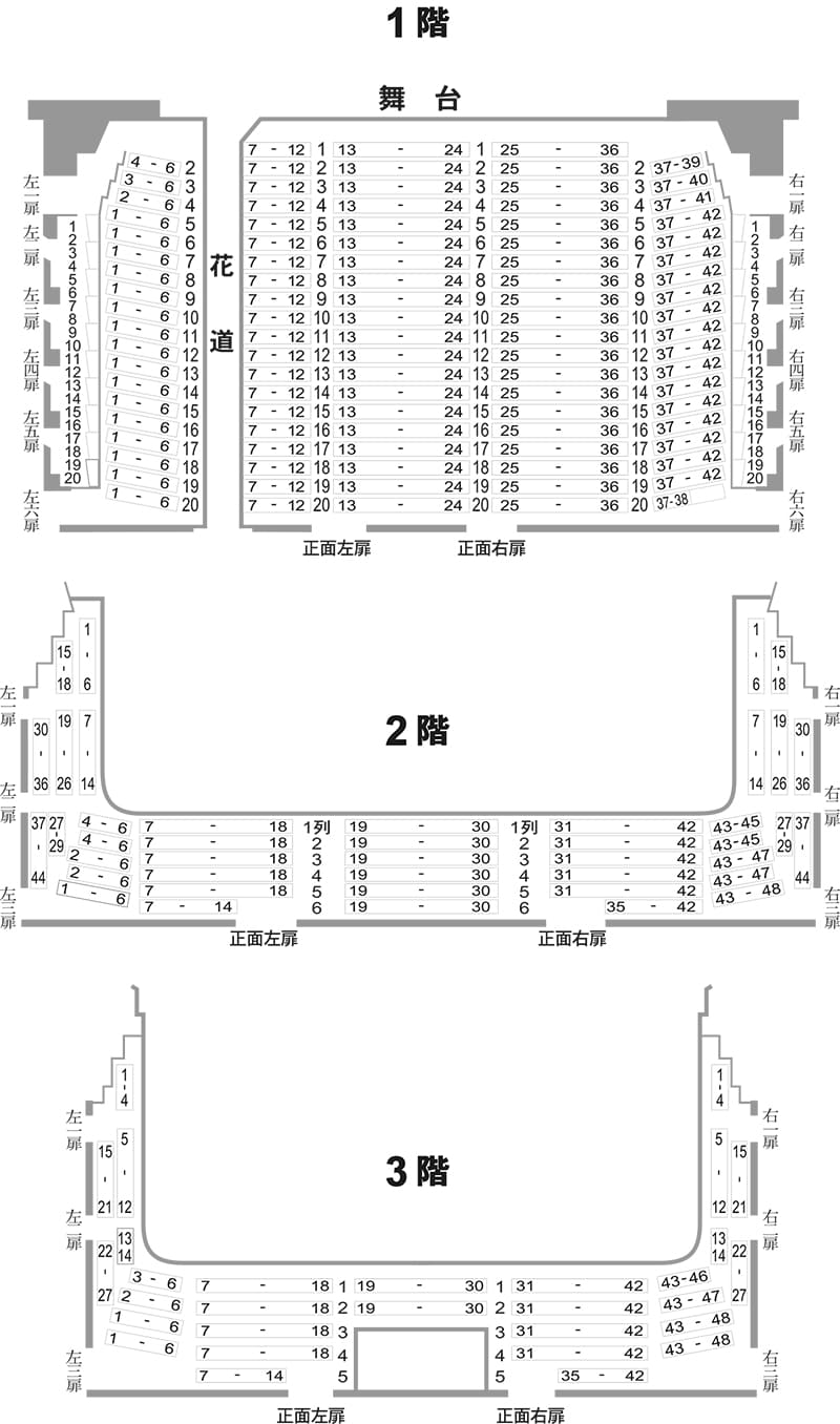 新橋演舞場の座席表